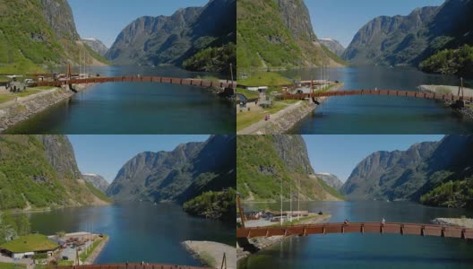 挪威奥兰的维京人村高清在线视频素材下载