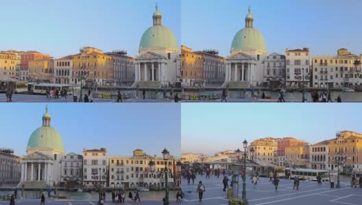 意大利威尼斯的大运河和古老建筑高清在线视频素材下载