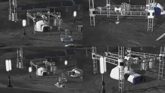 3D打印在月球上的建筑-缩小高清在线视频素材下载