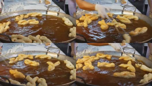 油条或中国甜甜圈高清在线视频素材下载
