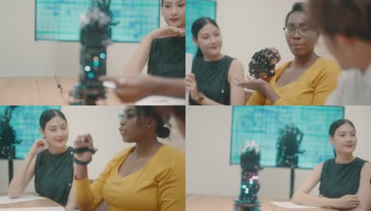 黑人女性讨论未来机器人的发展策略高清在线视频素材下载