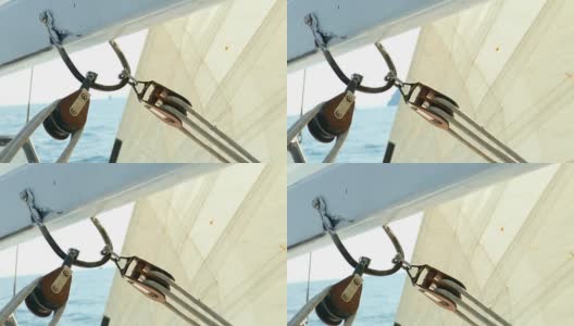 背景-帆船比赛时的帆索高清在线视频素材下载