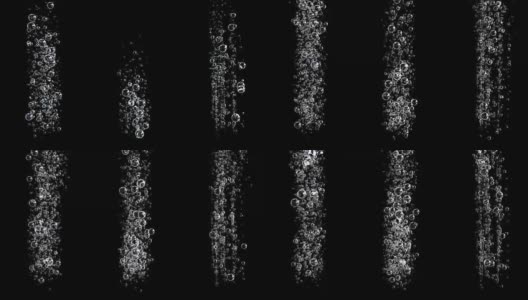 3d动画的气泡移动和漂浮在一个黑色的背景高清在线视频素材下载