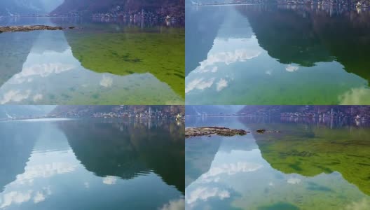 奥地利沃尔夫冈湖，自然优美，水面倒影清澈，气宇轩昂高清在线视频素材下载