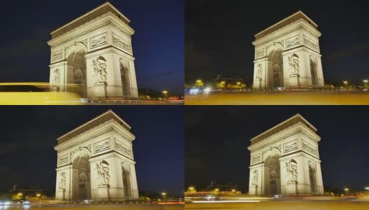 香榭丽舍大道上的巴黎凯旋门高清在线视频素材下载