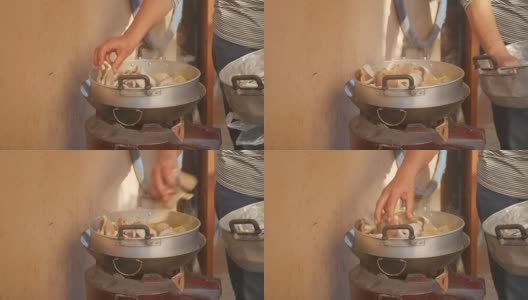 当地用来烹饪的蒸锅高清在线视频素材下载