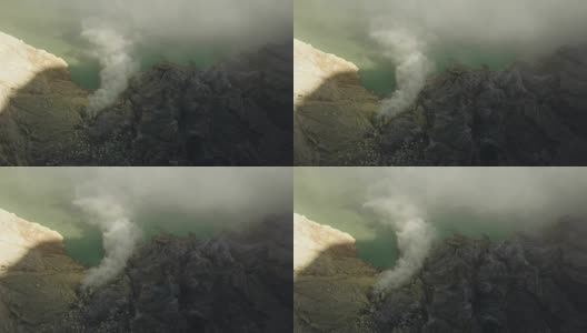 卡瓦伊真火山，硫磺被开采的地方高清在线视频素材下载