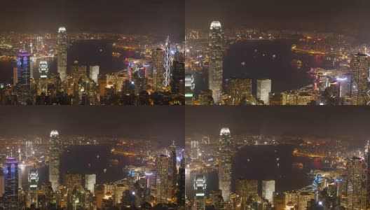 从山顶看香港的夜景高清在线视频素材下载