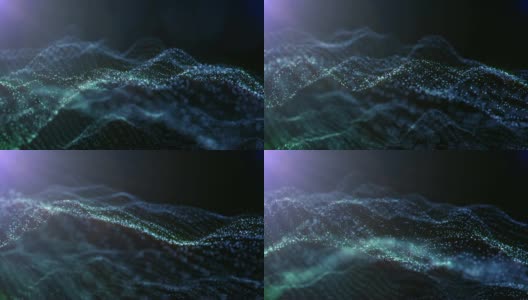 发光点的神经网络。无缝循环动画3D渲染。抽象的动画4 k。高清在线视频素材下载