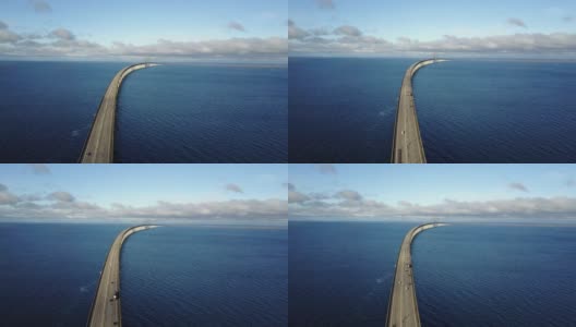厄勒海峡大桥，连接瑞典和丹麦高清在线视频素材下载
