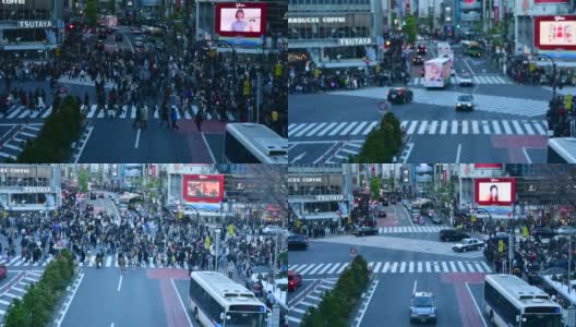 东京涩谷紧急交叉路口高清在线视频素材下载