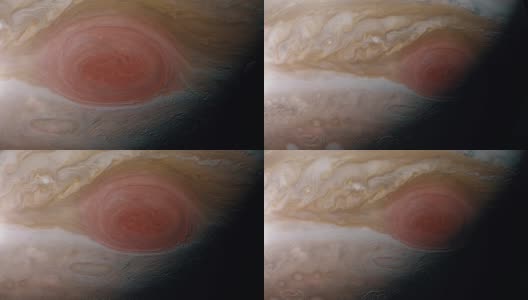 木星在外太空旋转，背景是黑色的恒星高清在线视频素材下载