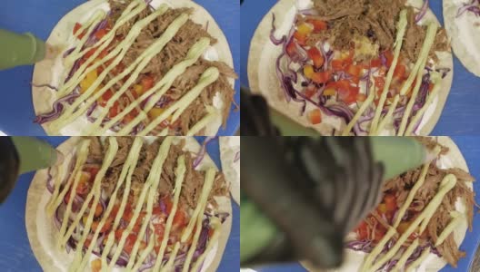 厨师烹饪传统墨西哥玉米饼高清在线视频素材下载