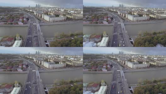 莫斯科市中心地区鸟瞰图高清在线视频素材下载