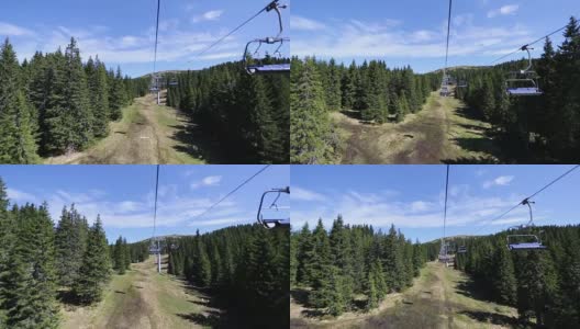 山上的滑雪缆车高清在线视频素材下载