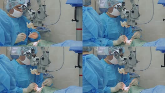 显微外科医生在手术室工作高清在线视频素材下载