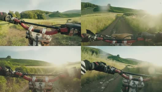 摩托车越野赛摩托车骑点POV高清在线视频素材下载