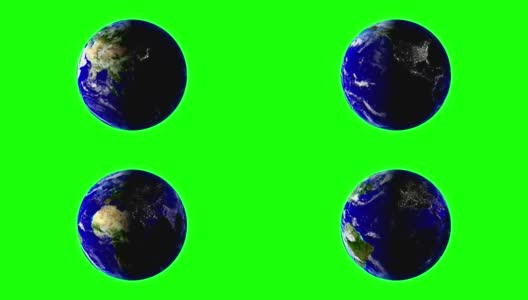 地球在太空中的绿色屏幕。循环高清在线视频素材下载