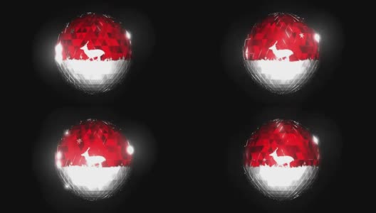 3D动画圣诞鹿饰品，红白色6秒循环高清在线视频素材下载