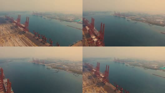 鸟瞰中国唐山港高清在线视频素材下载