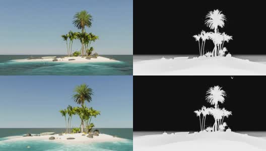 海中白沙的天堂岛高清在线视频素材下载
