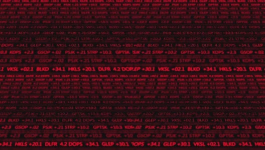 未来的数字股票交易所号码流动在计算机V1 -红色2高清在线视频素材下载