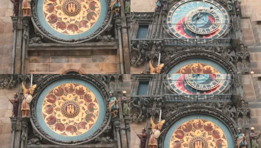天文钟是布拉格中心广场的主要旅游景点。高清在线视频素材下载