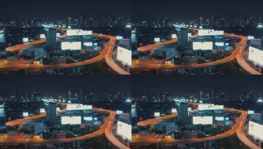曼谷的夜景。高清在线视频素材下载