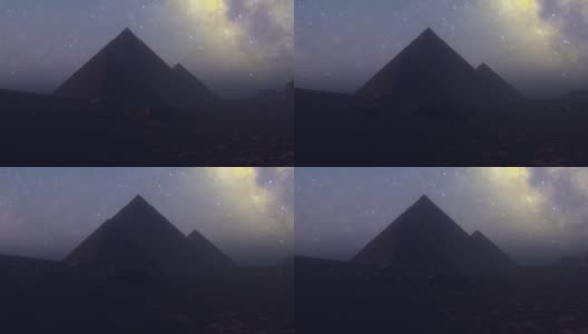 金字塔在晚上高清在线视频素材下载
