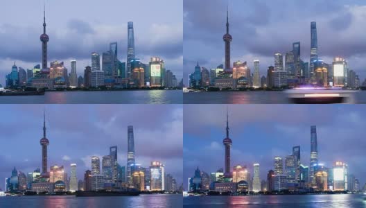 上海从白天到夜晚的时光流逝高清在线视频素材下载