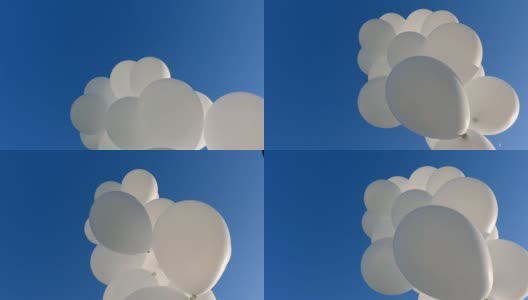 白色的气球和蓝色的天空作为背景高清在线视频素材下载