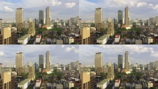 从Thamrin Tower俯瞰雅加达商业区高清在线视频素材下载