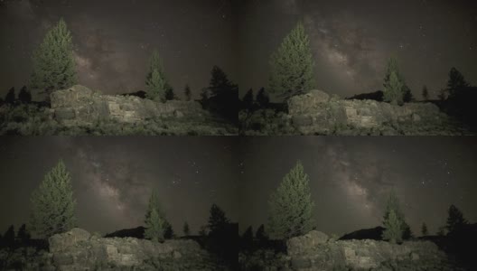 银河和松树高清在线视频素材下载