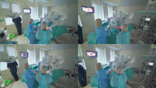 现代化手术室中手术团队高清在线视频素材下载