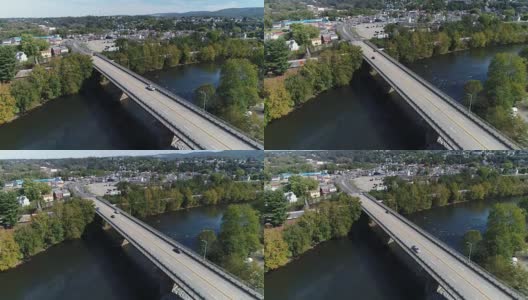 缓慢上升的空中建立拍摄的宾夕法尼亚州康奈尔斯维尔高清在线视频素材下载