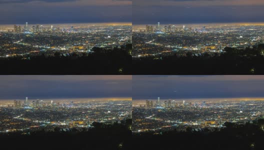 洛杉矶市夜间航拍全景图高清在线视频素材下载