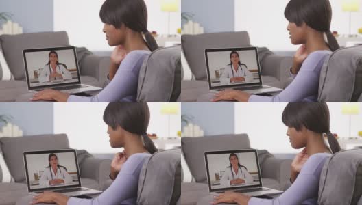 非洲妇女在线与医生交谈高清在线视频素材下载