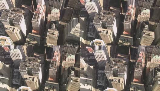 鸟瞰图华尔街-金融区，纽约，美国高清在线视频素材下载