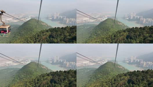从缆车俯瞰香港的山高清在线视频素材下载