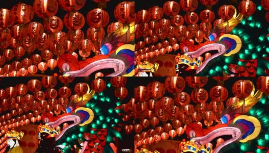 中国传统的龙纸灯笼高清在线视频素材下载
