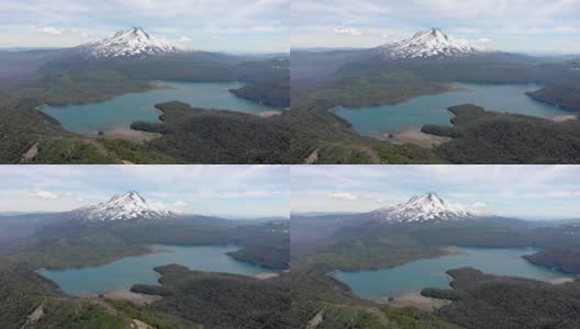 孔吉里奥国家公园里的亚伊马火山和孔吉里奥湖鸟瞰图高清在线视频素材下载