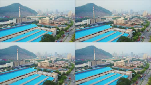白天时间深圳著名集装箱港区航拍全景4k倾斜移位中国高清在线视频素材下载