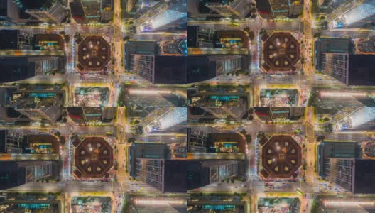时间推移鸟瞰图城市交通道路和交通中心的商业区在新加坡的市中心高清在线视频素材下载