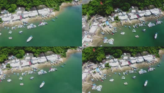 无人机拍摄的三门仔村及马屎洲特别地区高清在线视频素材下载