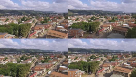 俯瞰西宾夕法尼亚河小镇高清在线视频素材下载