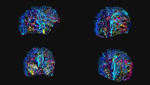 大脑连接彩色的，x光大脑连接高清在线视频素材下载
