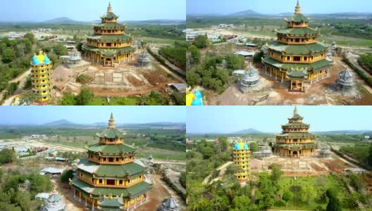 塔形多层宝塔由巨大的寺庙建造而成高清在线视频素材下载