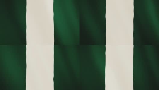尼日利亚国旗飘扬的动画。全屏。国家的象征高清在线视频素材下载