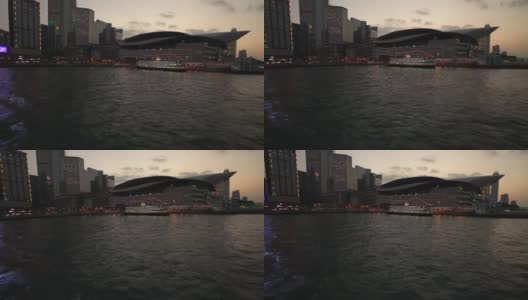 香港中电大厦，海上拍摄，稳定器高清在线视频素材下载