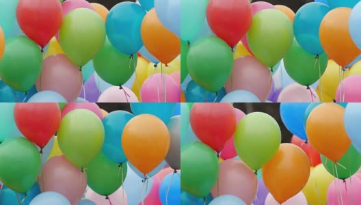喜庆的彩色氦气球。高清在线视频素材下载